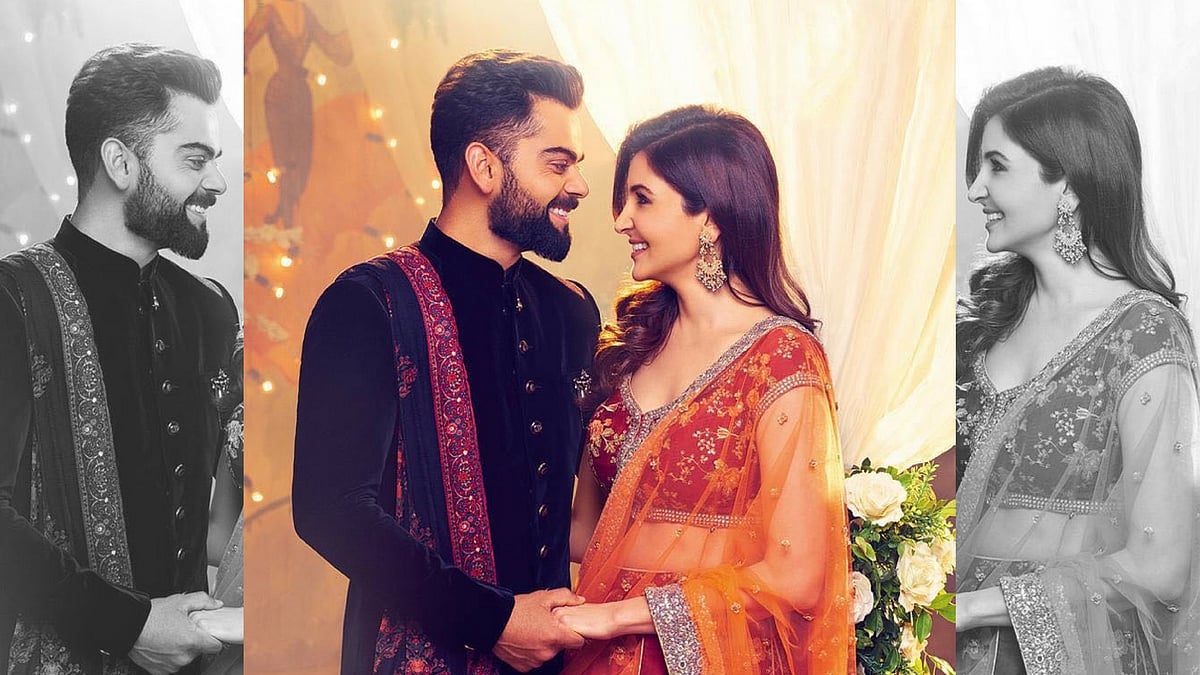 Anushka Sharma and Virat Kohli pose for an ad.&nbsp;