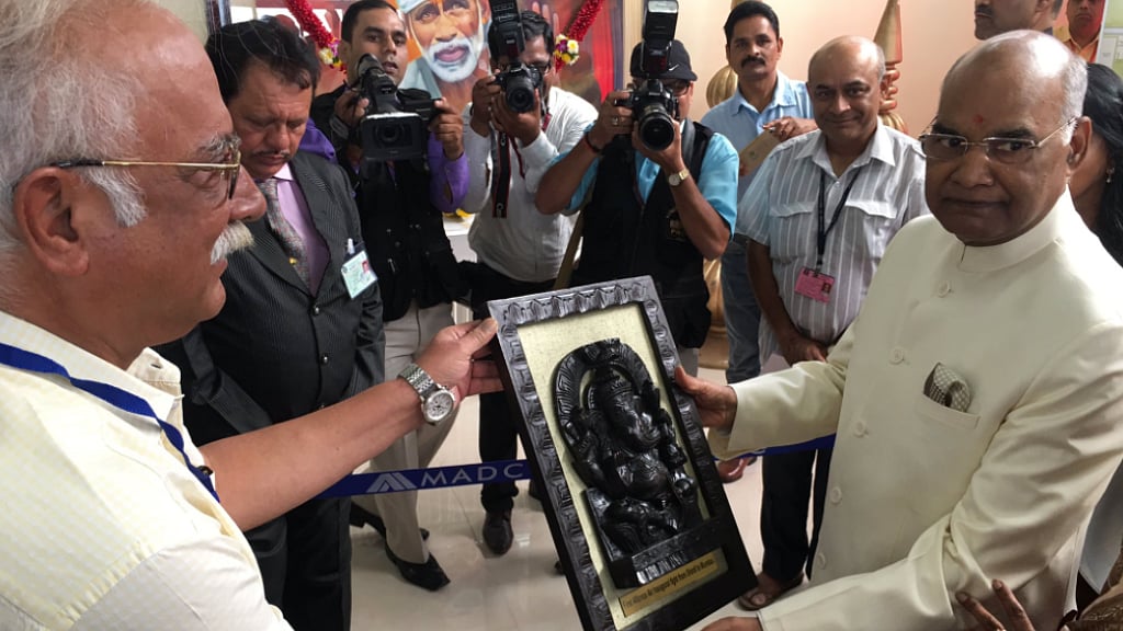President Ram Nath Kovind at Shirdi airport.