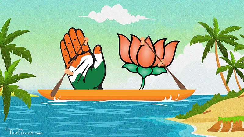 Himachal Pradesh Rural Development Minister Anil Sharma  quit the Virbhadra Singh government and joined the BJP. <i>(Photo: <b>The Quint</b>)</i>