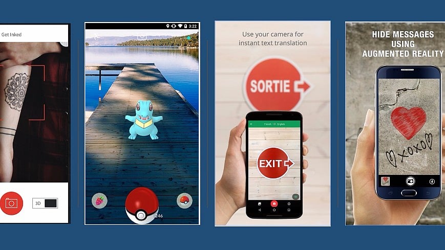 Some popular augmented reality apps. 