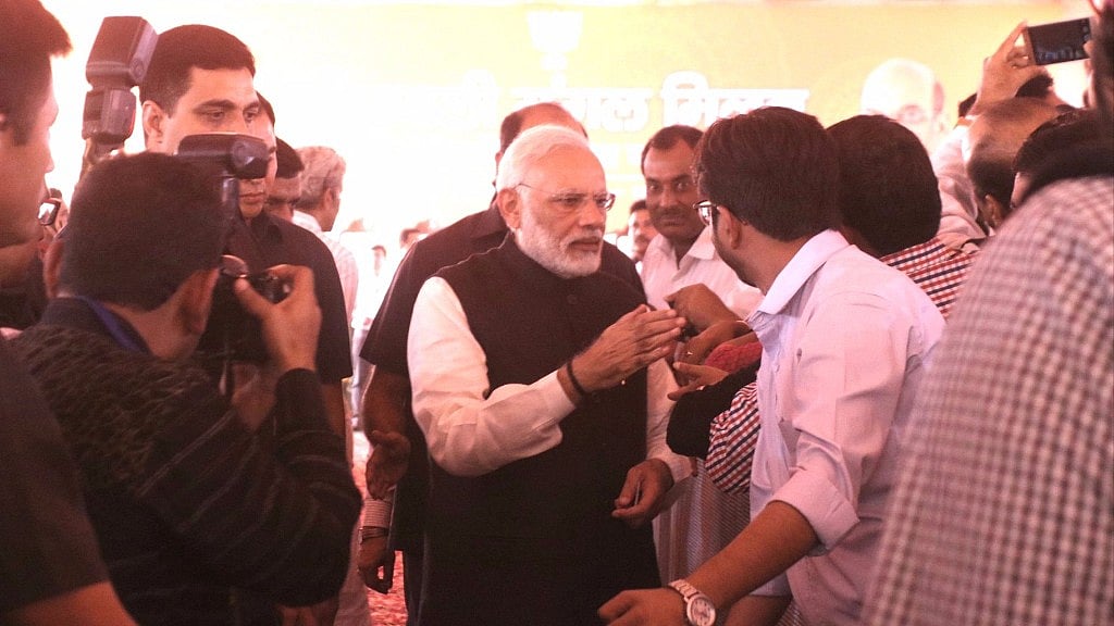 Prime Minister Narendra Modi during ‘Deepawali Mangal Milan Samaroh’ in New Delhi.