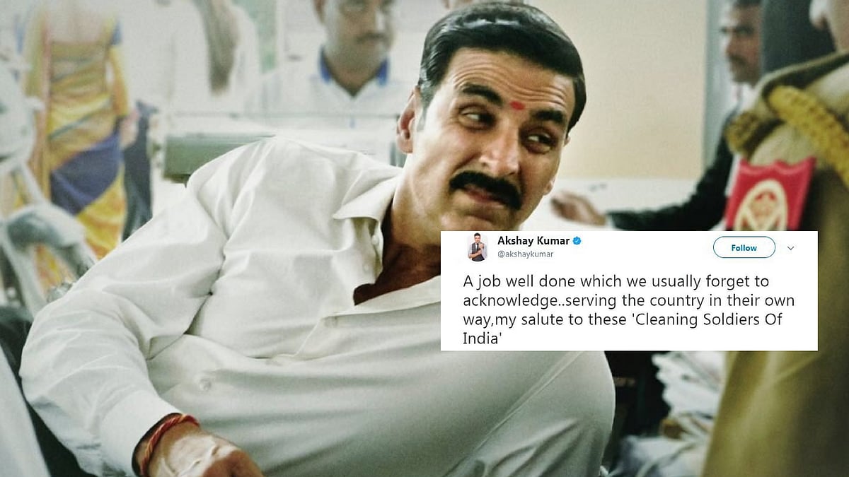 

Akshay Kumar posted a tweet normalising manual scavenging, got trolled on Twitter.