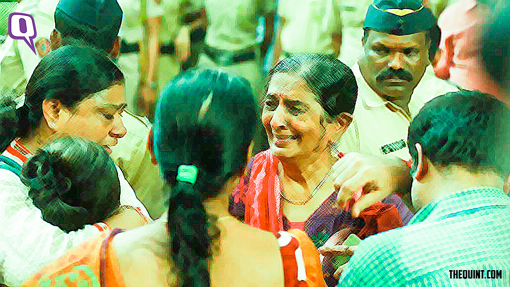 File image of a family mourning outside a morgue for relatives killed in a pedestrian bridge stampede at Elphinstone station in Mumbai.