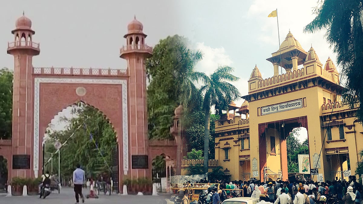 Aligarh Muslim University (Left) and Banaras Hindu University.