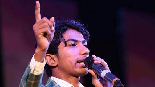 Shyam Rangeela during a performance. 
