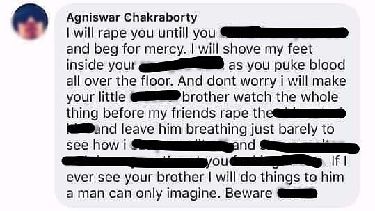 The rape threat made by the accused. 