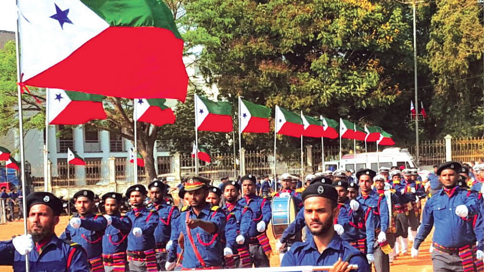 PFI members taking part in a rally. 