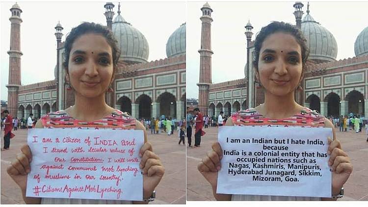 Left: Kawalpreet Kaur’s original photo; Right: the photo that the Pakistan Defence Twitter handle tweeted.