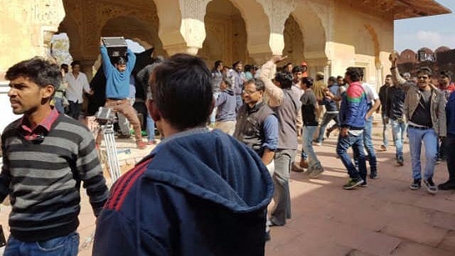 Visuals from Jaigarh fort where Bhansali’s film ‘Padmavati’ was being shot in January 2017. Karni Sena members vandalised the set.