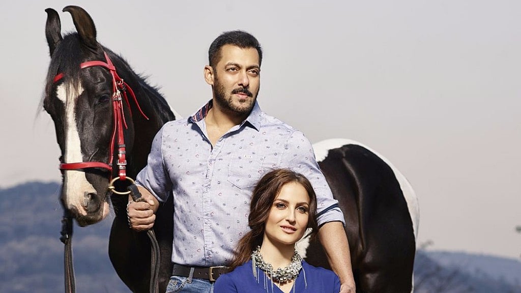 Salman Khan and Eli Avram pose for <i>Being Human </i>fashion wear.