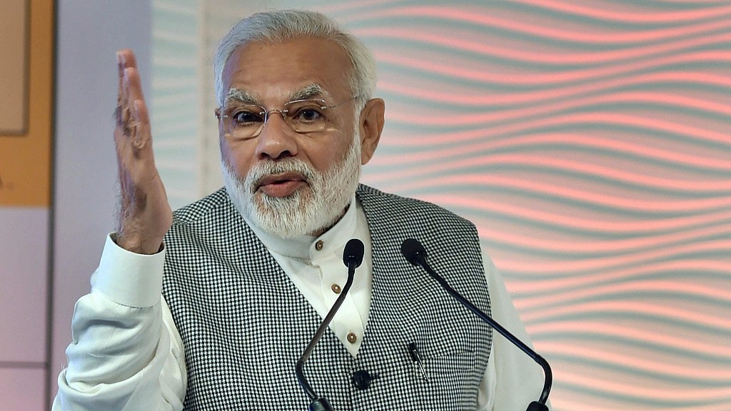 Prime Minister Narendra Modi speaks during the Hindustan Times Leadership Summit in New Delhi, on Thursday, 30 November.