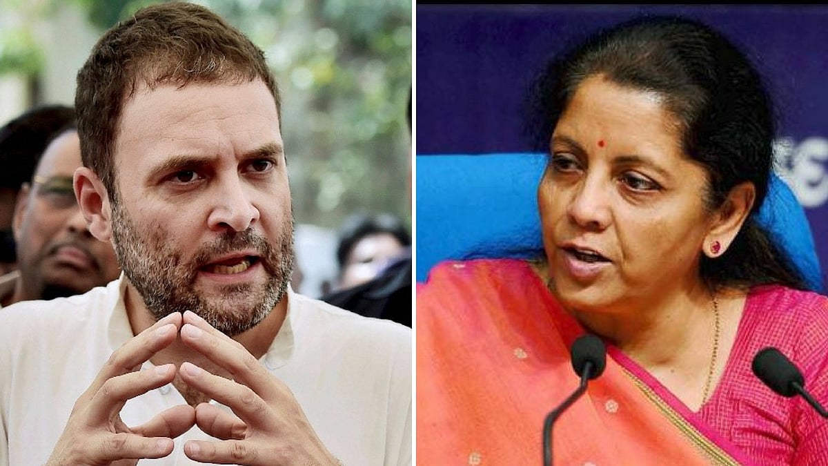 Congress President Rahul Gandhi and Defence Minister Nirmala Sitharaman.