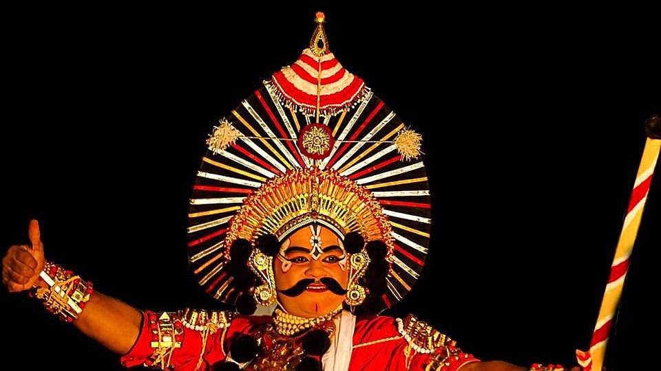 Yakshagana is a form of folk theatre involving music, dance and drama.