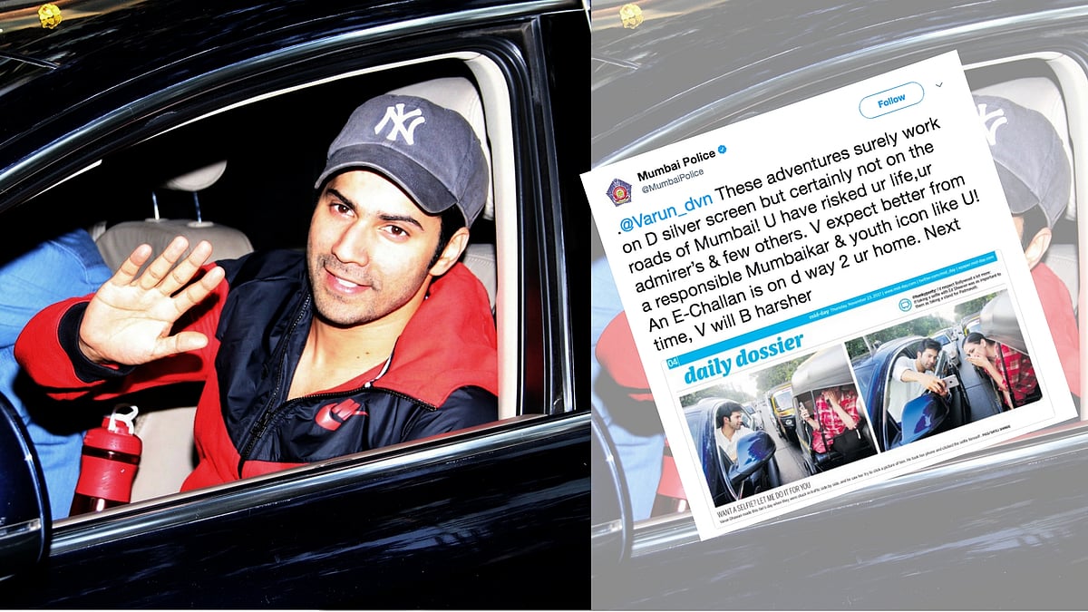 Varun Dhawan’s selfie gets an E-challan from Mumbai Police.