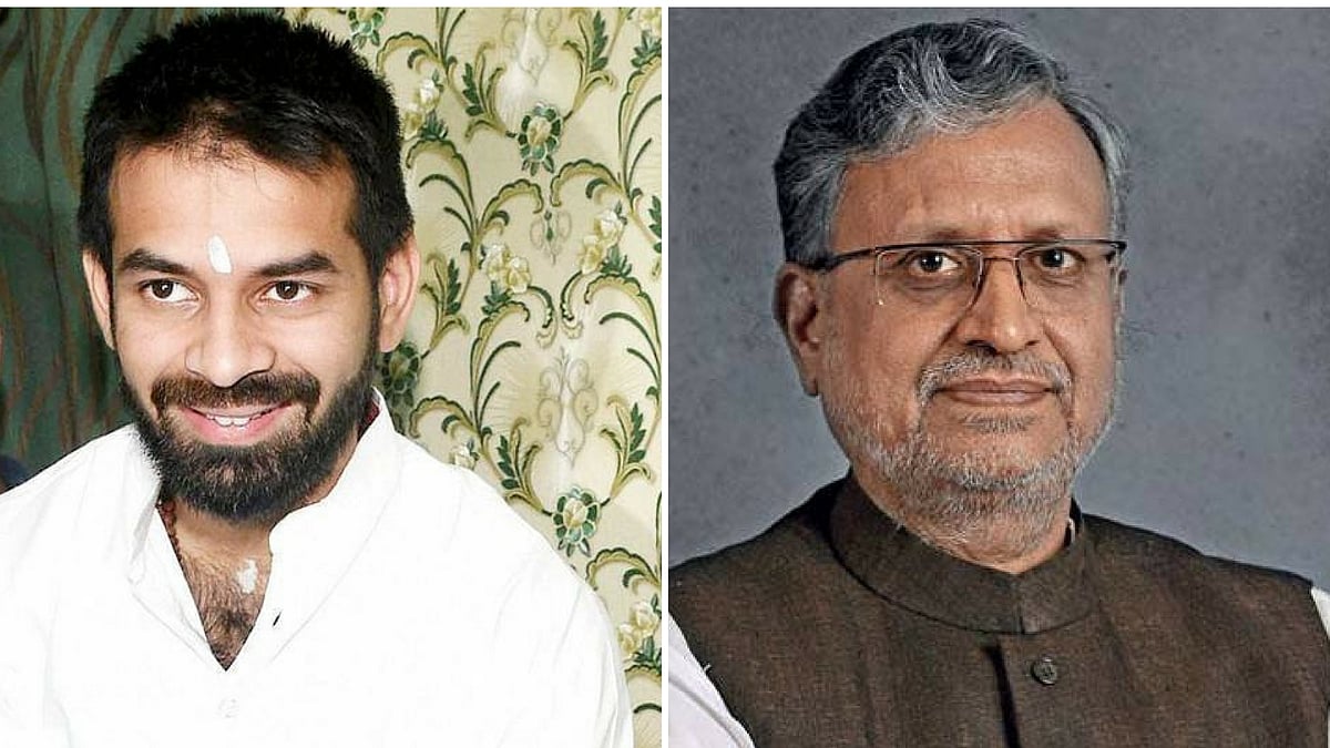 Tej Pratap Yadav (left) and Sushil Modi (right).
