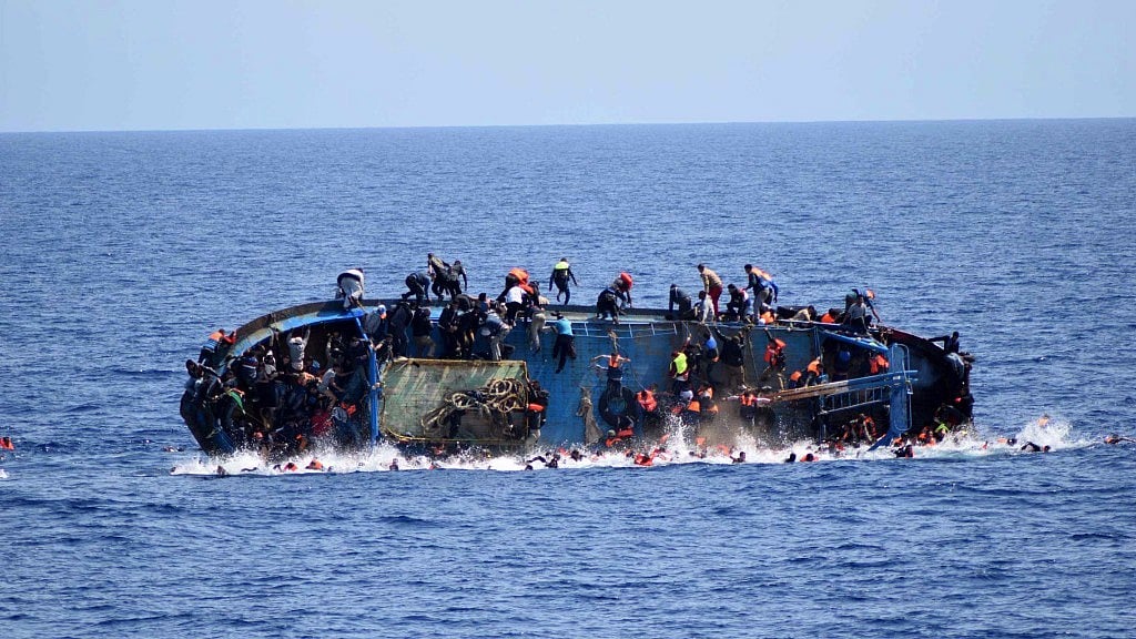 A migrant boat capsizing. Image used for representational purposes.