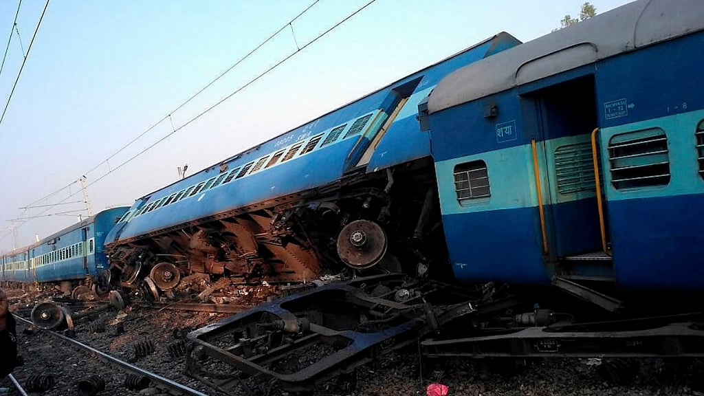 Derailed coaches of Vasco Da Gama-Patna Express train in Uttar Pradesh. 