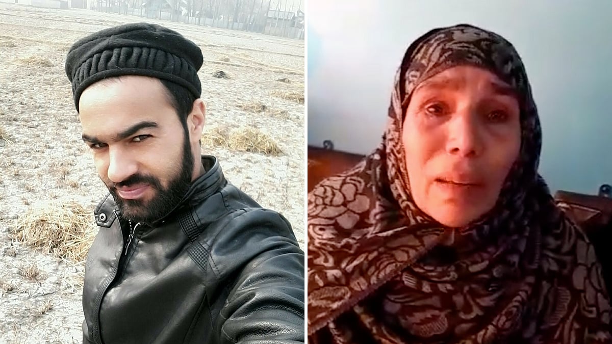Sajjad Ahmad Shah (left) and his mother (right)