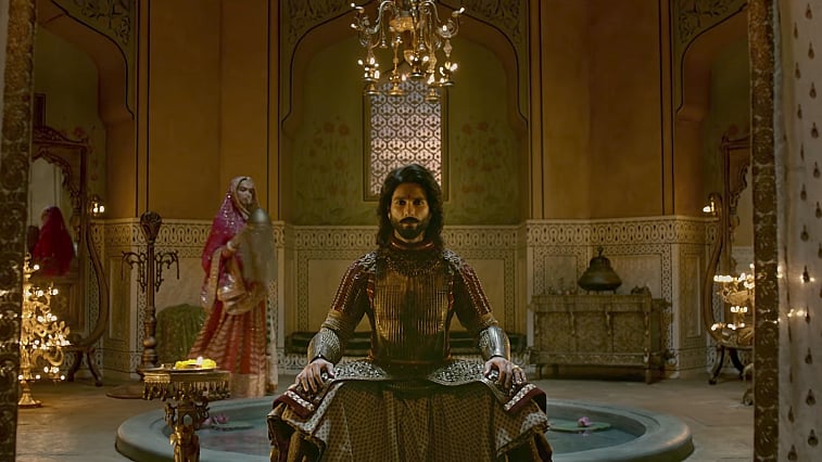 Shahid Kapoor and Deepika Padukone in a scene from <i>Padmavati. </i>