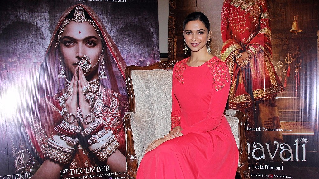 Deepika Padukone promoting her film <i>Padmavati </i>in Mumbai.