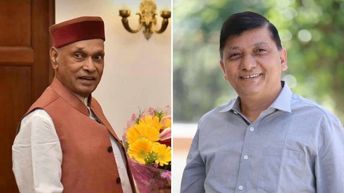 BJP’s Prem Kumar Dhuma (L); Congress’ Rajinder Rana (R).