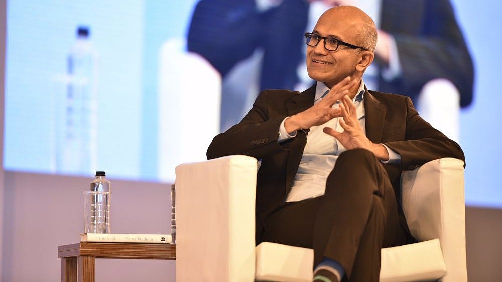 Satya Nadella, CEO, Microsoft at the Hit Refresh event in Delhi.