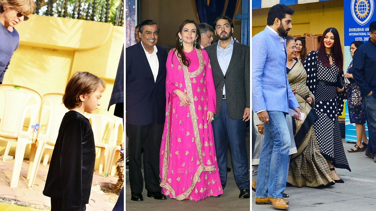Shah Rukh Khan, Bachchan’s and Ambani’s at the school’s function.&nbsp;