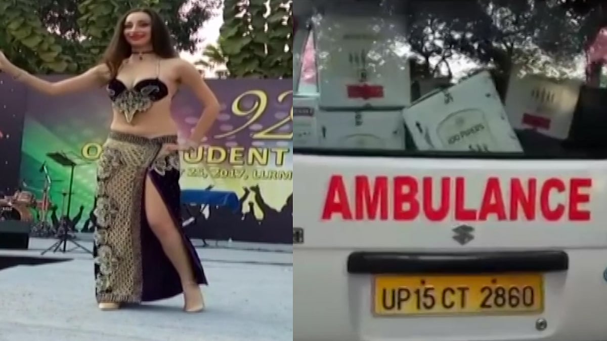 Belly dancer performing at Lala Lajpat Rai Medical College.