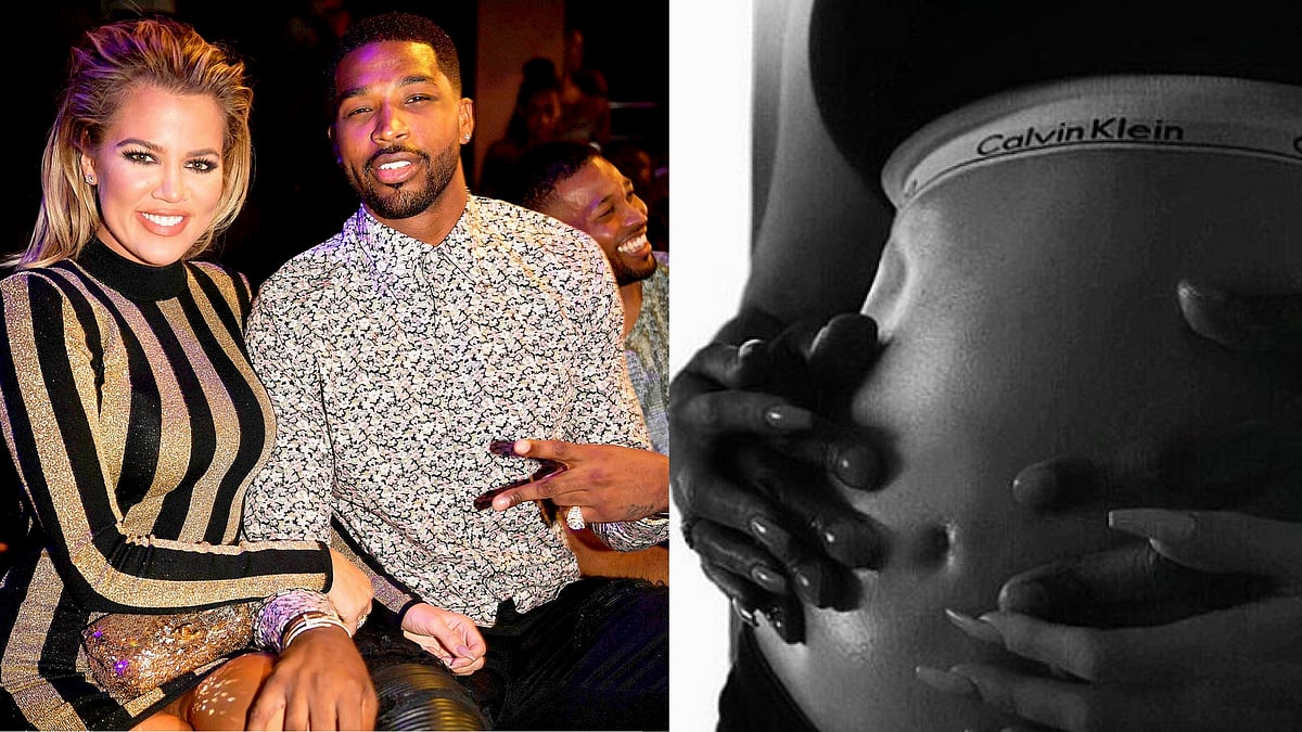 Khloe Kardashian with&nbsp;NBA boyfriend Tristan Thompson.