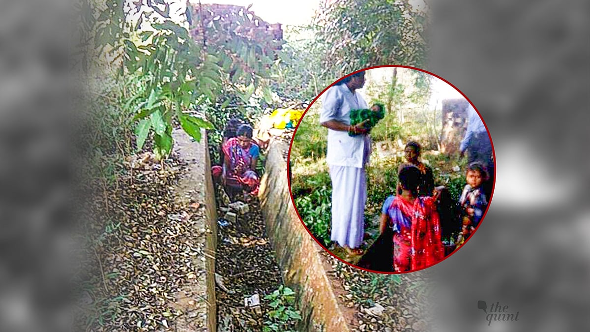 Daina Muduli gave birth in a drain near the hospital.