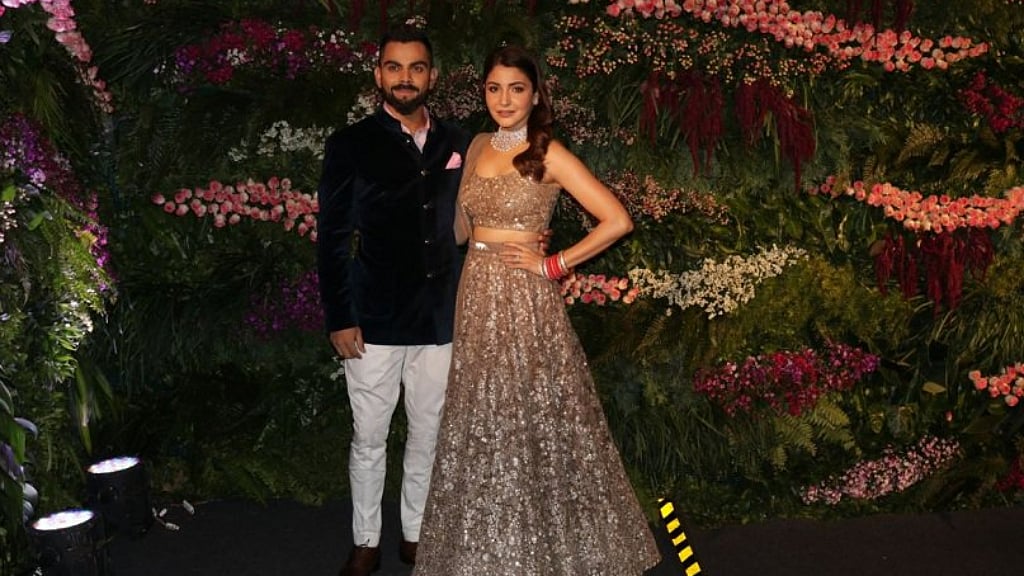 Virat Kohli and Anushka Sharma looking like a dream at their star-studded reception in Mumbai.&nbsp;
