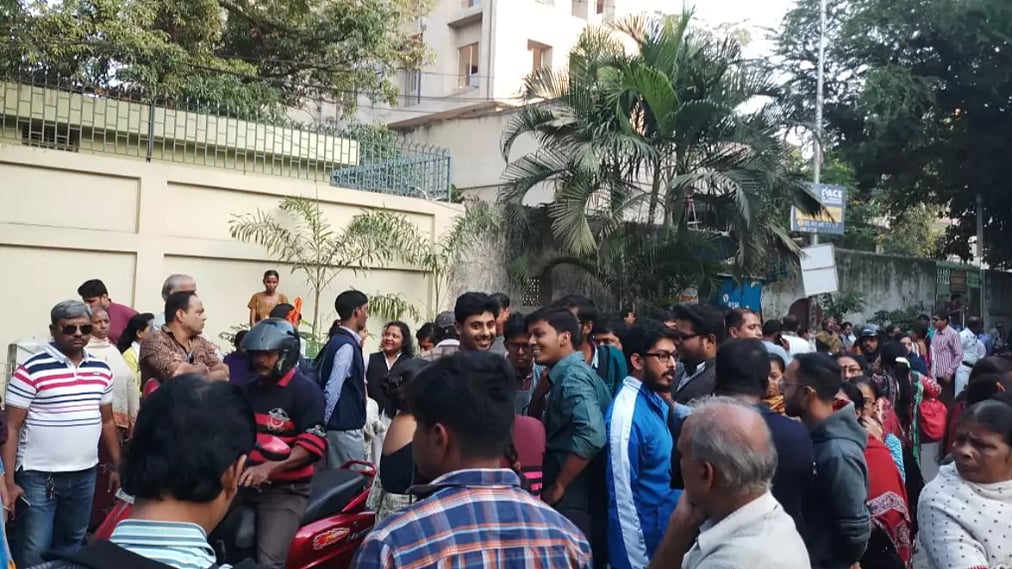 Parents protest against the incident at GD Birla Centre for Education.