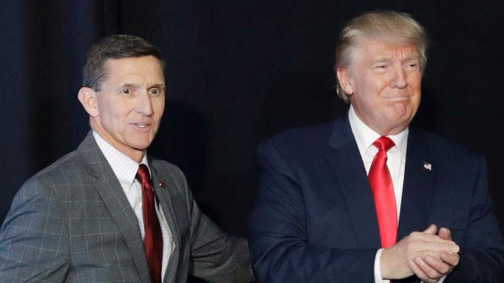 Michael Flynn with US President Donald Trump.