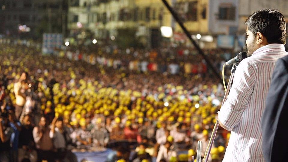 Patidar leader Hardik Patel addresses a rally in Surat on 3 December.