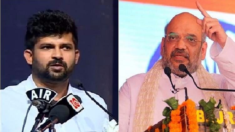 Mysuru MP Pratap Simha (left) and BJP National President Amit Shah (right).