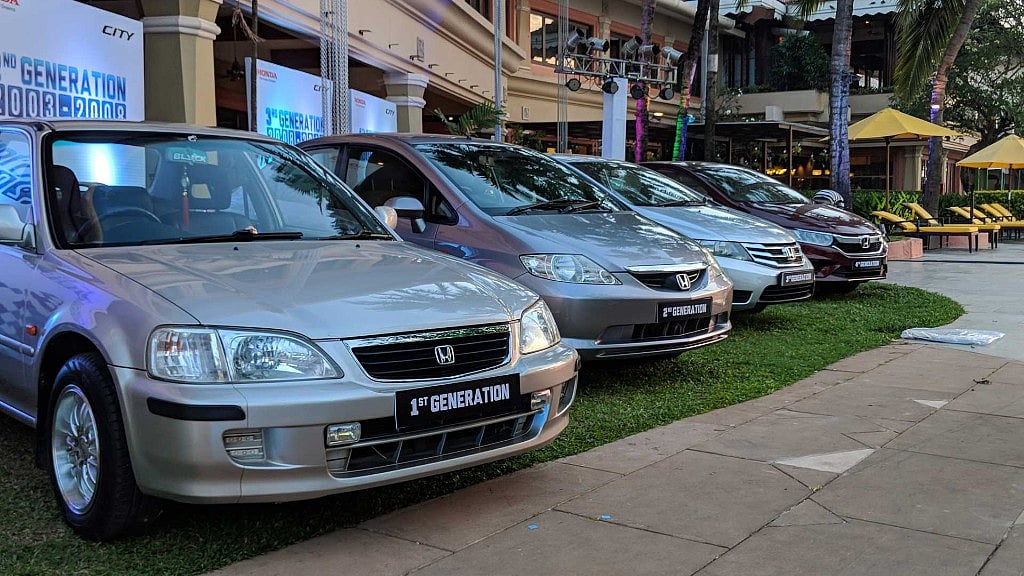 All generations of the Honda City in India.