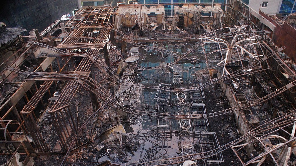 Aftermath of the Kamala Mills fire.