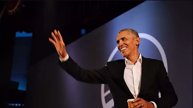File photo of Barack Obama from the town hall in Delhi.