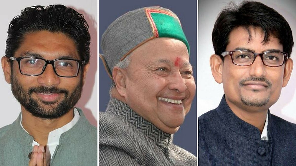 Jignesh Mevani, Virbhadra Singh and Alpesh Thakor