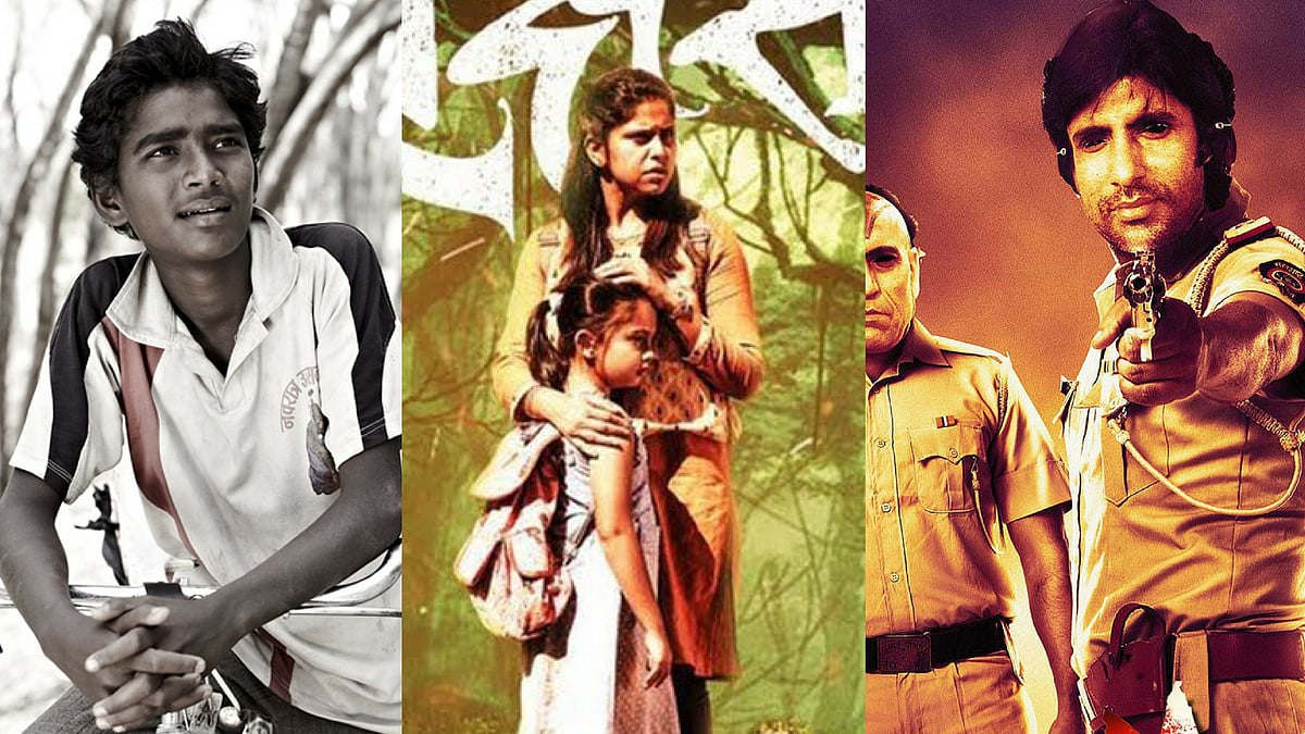 Stills from <i>Fandry</i>, <i>Raakshas</i> and <i>Chaurya</i>.