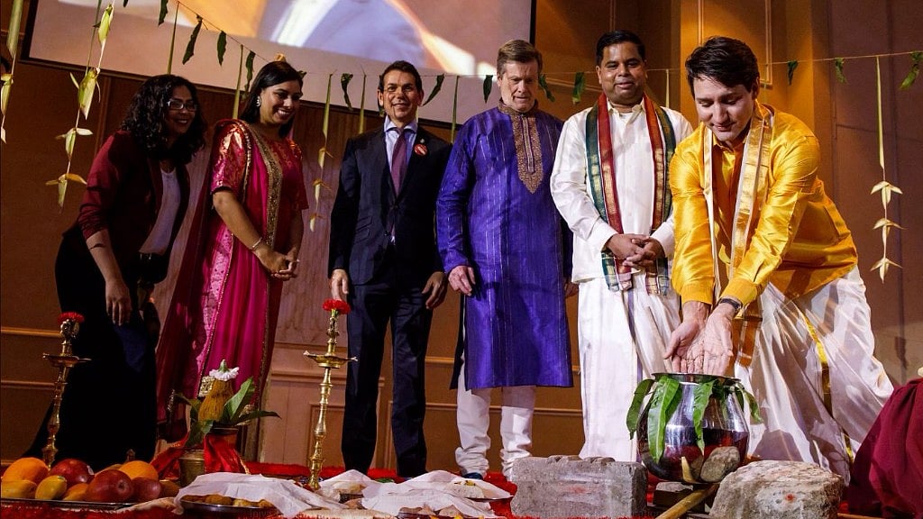 Canadian Prime Minister Justin Trudeau celebrating Pongal with the Tamil community of Canada.