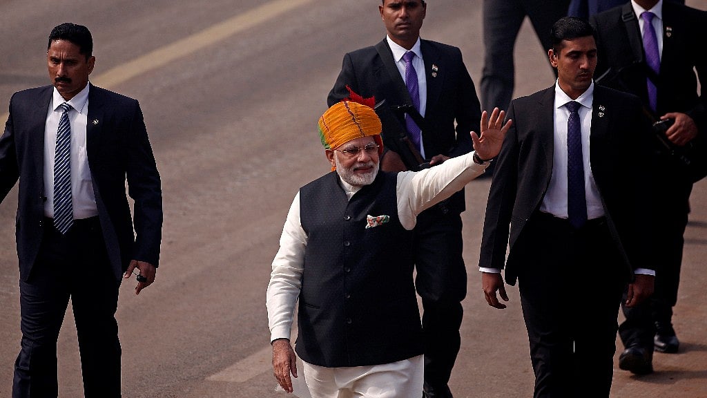 Breaking away from tradition, Prime Minister Narendra Modi took a long walk on the Rajpath to greet the spectators after the Republic Day Parade today.