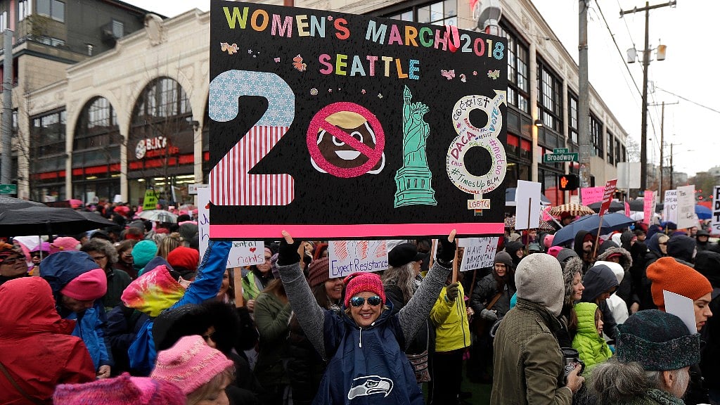 A year after Donald Trump took over as the President of United States, hundreds of thousands of women and their male supporters took to the streets for the second march.&nbsp;
