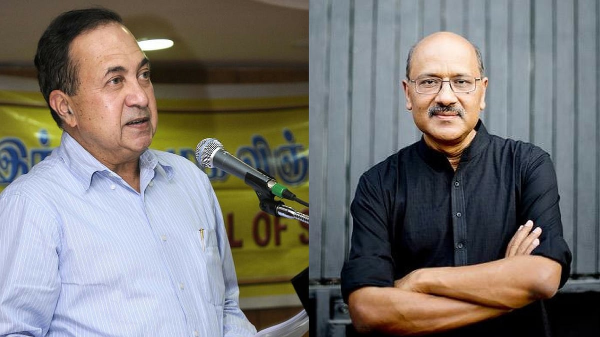N Ram (Left), Shekhar Gupta (Right)