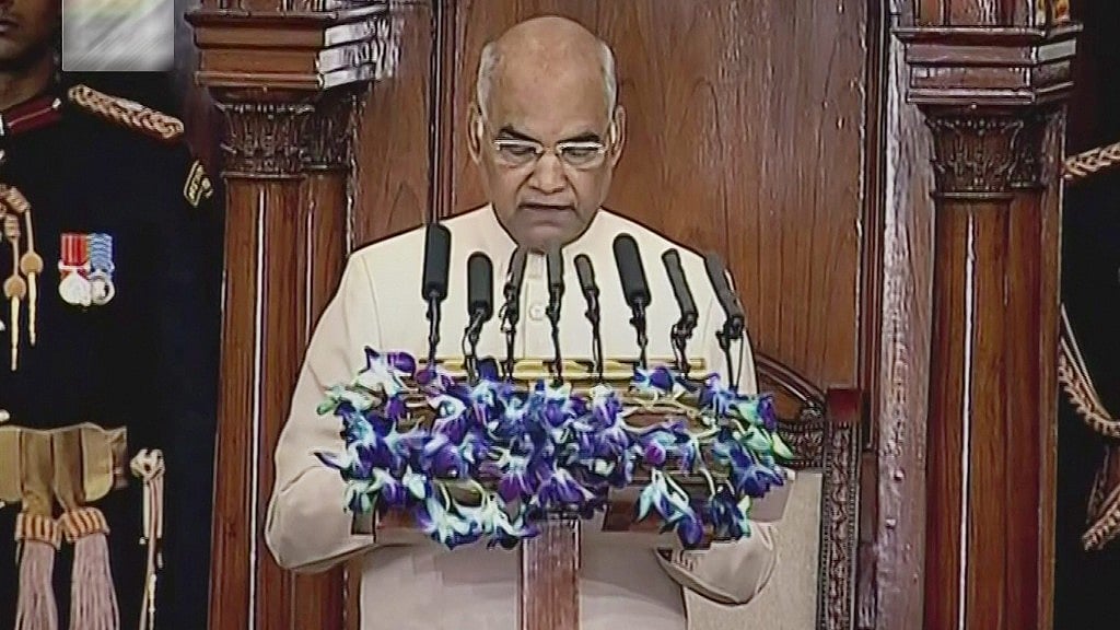 President Ram Nath Kovind delivered his first joint address to the Parliament