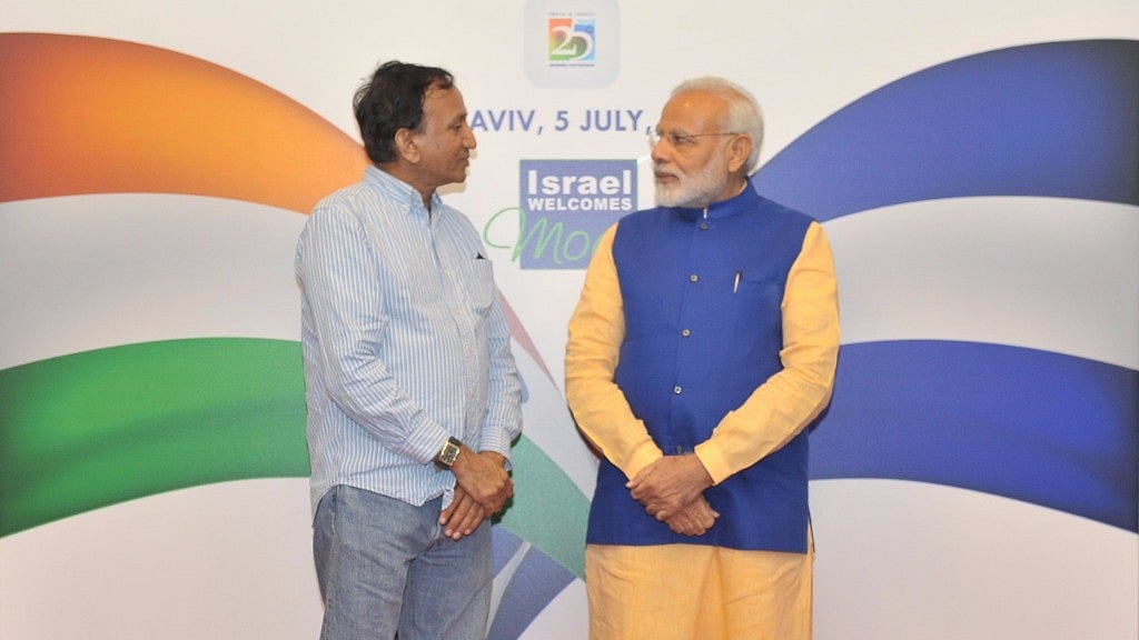 Zeevabhai Mulishia with Prime Minister Narendra Modi during his state visit to Israel in 2017.