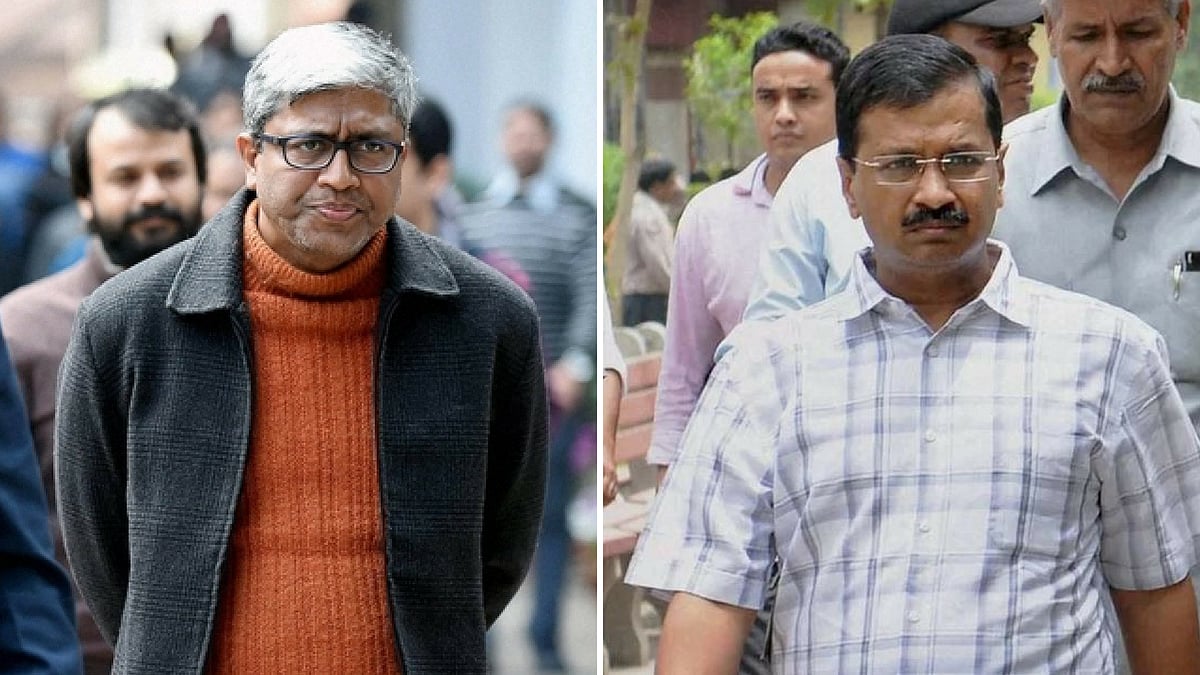 Indian journalist and AAP spokesman Ashutosh (Left) & AAP chief Arvind Kejriwal (right).