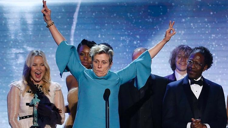 Frances McDormand wins Best Actress Award for ‘Three Billboards Outside Ebbing, Missouri’ at SAG 2018.