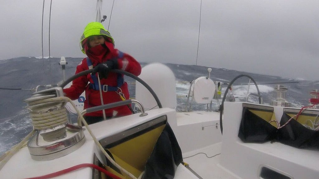 The all-women crew en route to the Falkland Islands, the next leg of their voyage.&nbsp;