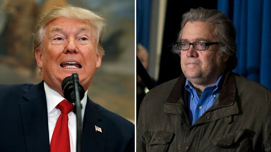 US President Donald Trump and Steve Bannon. 